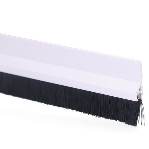 Burlete Bajo Puerta Rigido Blanco Con Cepillo De Fibra 1 M