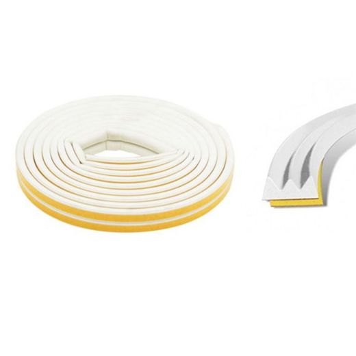 Burlete Caucho Tipo E Blanco 9 Mm X 6 M