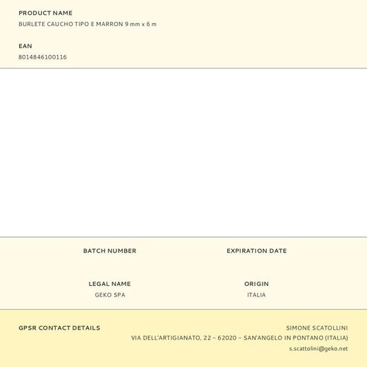 Burlete Caucho Tipo E Marrón 9 Mm X 6 M