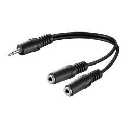 Cable 20Cm Adaptador Audio 1M A 2H Jack 3,5  Stereo Logilink