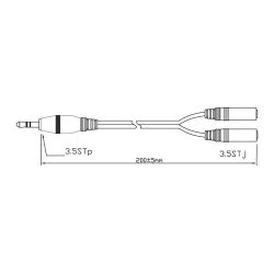 Cable 20Cm Adaptador Audio 1M A 2H Jack 3,5  Stereo Logilink