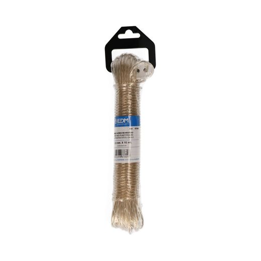 Cable Acero Plastificado Oro 15 M