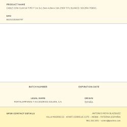 Cable Con Clavija Tipo F 1M 3X1.5Mm 4,8Mm 16A 250V T/Tl Blanco. Solera 7000/1.