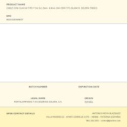 Cable Con Clavija Tipo F 3M 3X1.5Mm  4,8Mm 16A 250V T/Tl Blanco. Solera 7000/3.