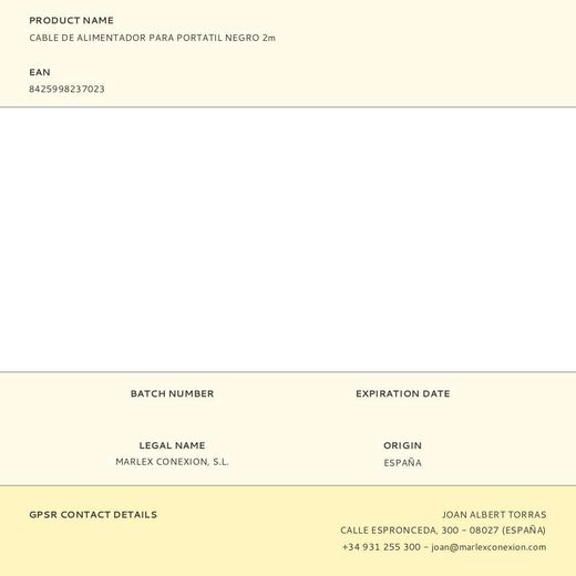 Cable De Alimentador Portatil Shucko - Iec C5, Negro 2M