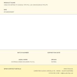 Cable De Antena Tv Coaxial Tipo Pal 1,5M Swv2516W/10 Philips
