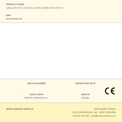 Cable Utp Cat.6 Latiguillo Rj45 Cobre Lszh Gris 3 M