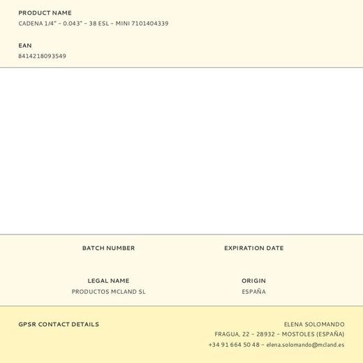 Cadena De Motosierra 39 Eslabones, ¼ Pulg, 0.043 Pulg, Apta Para Modelo Rodent 604W-V21 Y V22