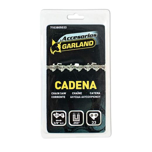 Cadena De Motosierra Para Espada De 8 Pulg / 20 Cm, 33 Eslabones, 3/8 Pulg B.P., Espesor 0,050 Pulg / 1,3 Mm