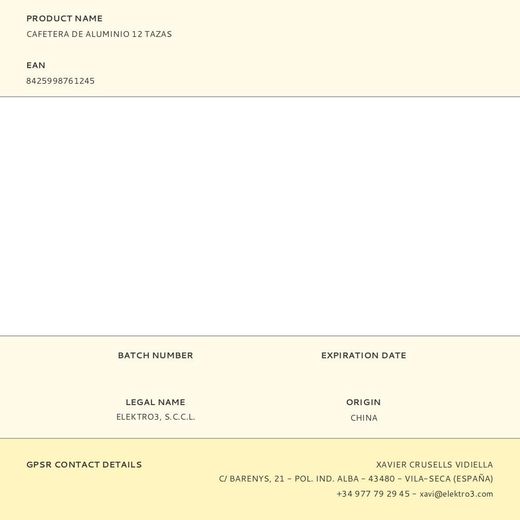 Cafetera De Aluminio 12 Tazas