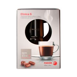Cafetera Etnica De Acero Inoxidable 18 / 10, 6 Tazas