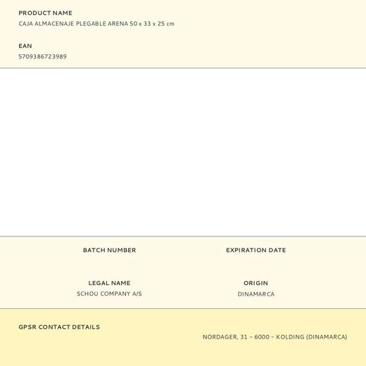 Caja Almacenaje Plegable Arena 50 X 33 X 25 Cm