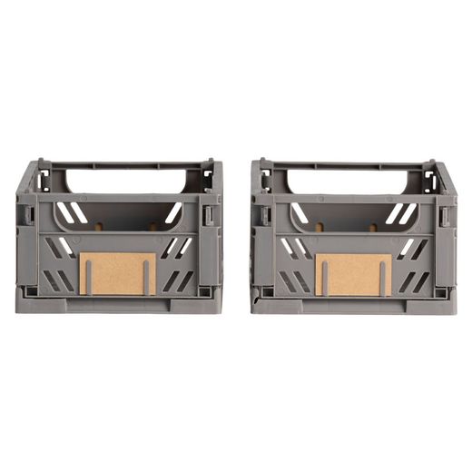 Caja Almacenaje Plegable Gris 17 X 12.5 X 7 Cm Set 2 Piezas