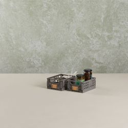 Caja Almacenaje Plegable Gris 17 X 12.5 X 7 Cm Set 2 Piezas