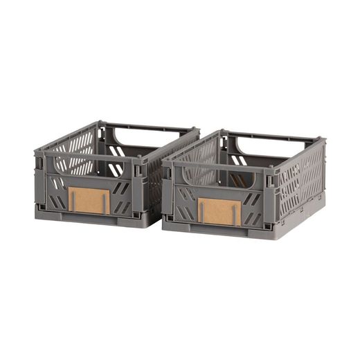 Caja Almacenaje Plegable Gris 25 X 16,5 X 10 Cm Set 2 Piezas