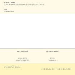 Caja Almacenaje Plegable Gris 25 X 16,5 X 10 Cm Set 2 Piezas