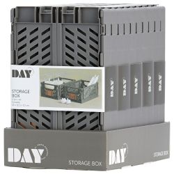 Caja Almacenaje Plegable Gris 25 X 16,5 X 10 Cm Set 2 Piezas