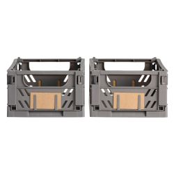 Caja Almacenaje Plegable Gris 25 X 16,5 X 10 Cm Set 2 Piezas