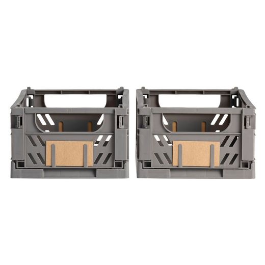 Caja Almacenaje Plegable Gris 25 X 16,5 X 10 Cm Set 2 Piezas