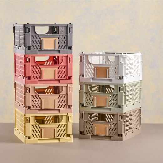 Caja Almacenaje Plegable Gris 33 X 24,5 X 15 Cm