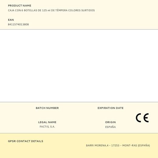 Caja Con 6 Botellas De 125 Ml De Témpera Colores Surtidos