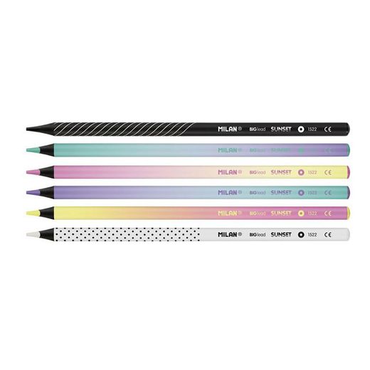 Caja Con 6 Lápices De Colores Mina Gruesa