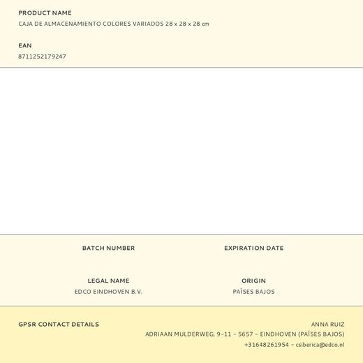 Caja De Almacenamiento Colores Variados 28 X 28 X 28 Cm