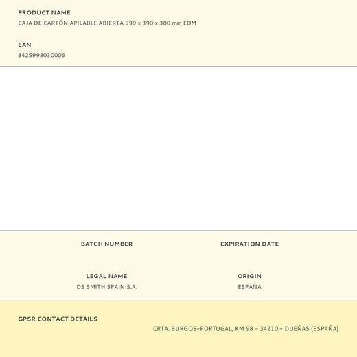 Caja De Cartón Apilable Abierta 590 X 390 X 300 Mm Edm