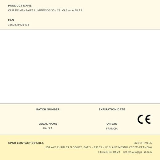 Caja De Mensajes Luminosos 30 X 22  X5.5 Cm A Pilas