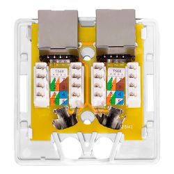 Caja De Superficie 2 Conectores Rj45 Cat. 6A Apantallado