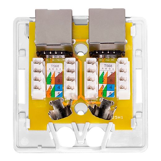 Caja De Superficie 2 Conectores Rj45 Cat. 6A Apantallado