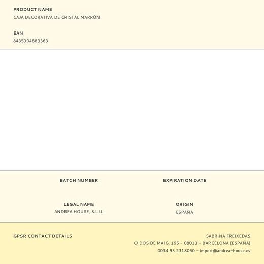 Caja Decorativa De Cristal Marrón