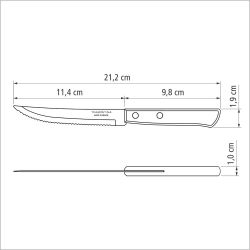 Cuchillos De Asado Polywood Castaño 12,7 Cm Expositor 60 Uds