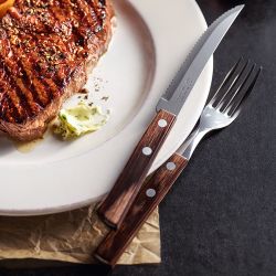 Tenedor De Mesa Polywood Castaño Expositor 60 Uds