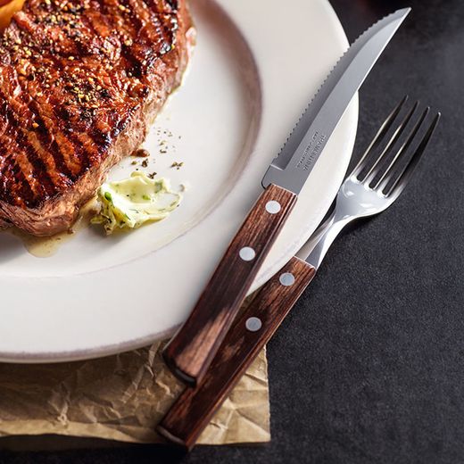 Tenedor De Mesa Polywood Castaño Expositor 60 Uds