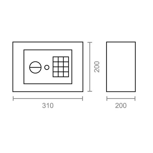 Caja Fuerte Electronica / Llave Cfc1, 31 X 20 X 20 Cm