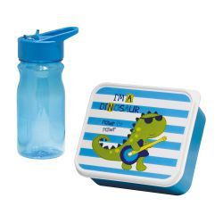 Caja Infantil Para Merienda Con Cantimplora Dino 0,85 L / 0,5 L