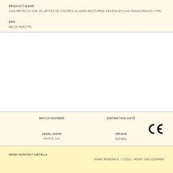 Caja Metálica Con 36 Lápices De Colores Acuarelables Mina Gruesa Ø3,5 Mm Hexagonales + Pincel