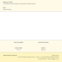 Caja Metálica Modelo Scandi Nature Para Cereales 750 G