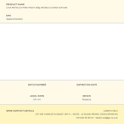 Caja Metálica Modelo Scandi Nature Para Pasta 500 G