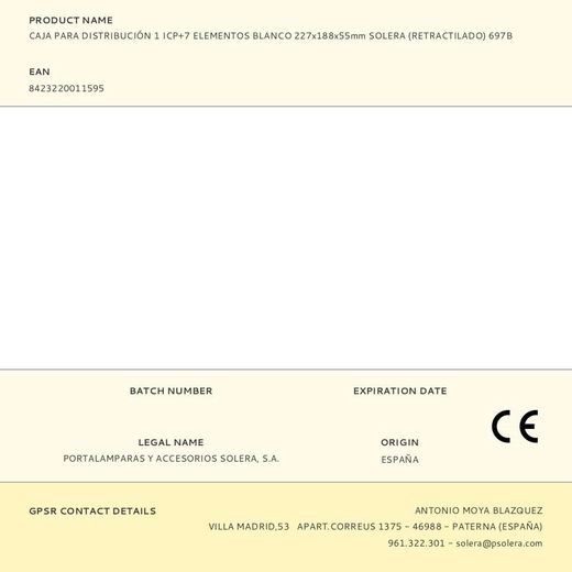 Caja Para Distribución 1 Icp+7 Elementos Blanco 227X188X55Mm Solera (Retractilado) 697B