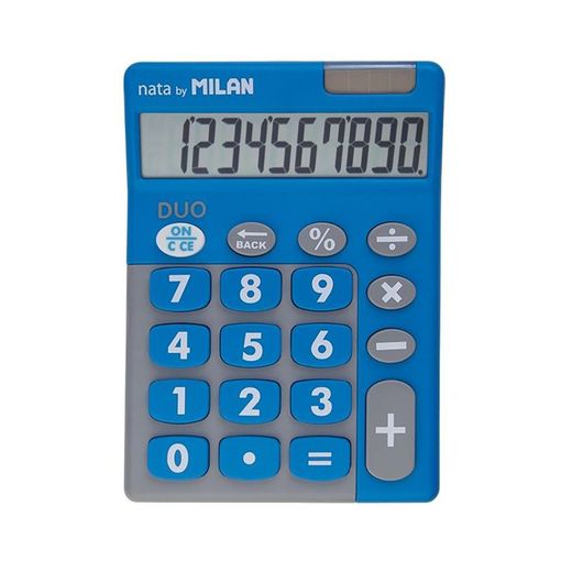 Calculadora Duo 10 Digitos Azul Teclas Grandes En Blister