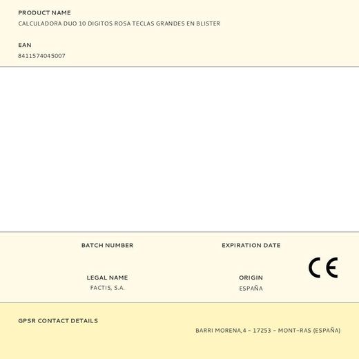 Calculadora Duo 10 Digitos Rosa Teclas Grandes En Blister