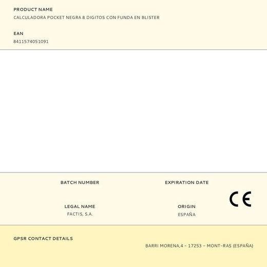 Calculadora Pocket Negra 8 Digitos Con Funda En Blister