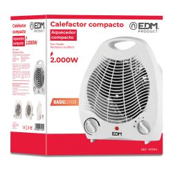 Calefactor Compacto 1000 - 2000 W Blanco