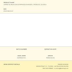 Camino De Mesa Con Estampados En Negro, 2 Modelos, 32 X 150 Cm