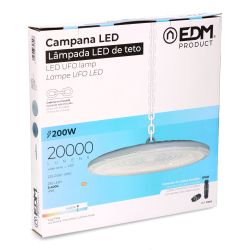 Campana Led 200 W, 6400 K, 20.000 Lm, Ø33 X 4,5 Cm