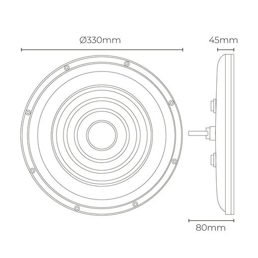 Campana Led 200 W, 6400 K, 20.000 Lm, Ø33 X 4,5 Cm