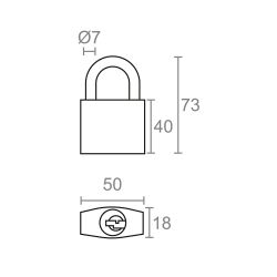 Candado De Arco Normal Basic Cn17, Latón, 50 Mm