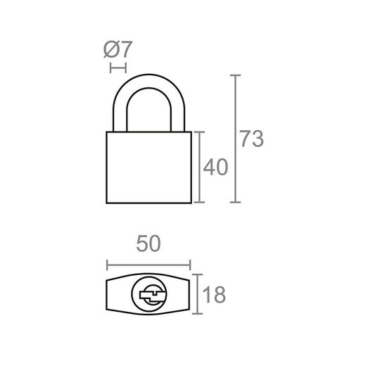 Candado De Arco Normal Basic Cn17, Latón, 50 Mm